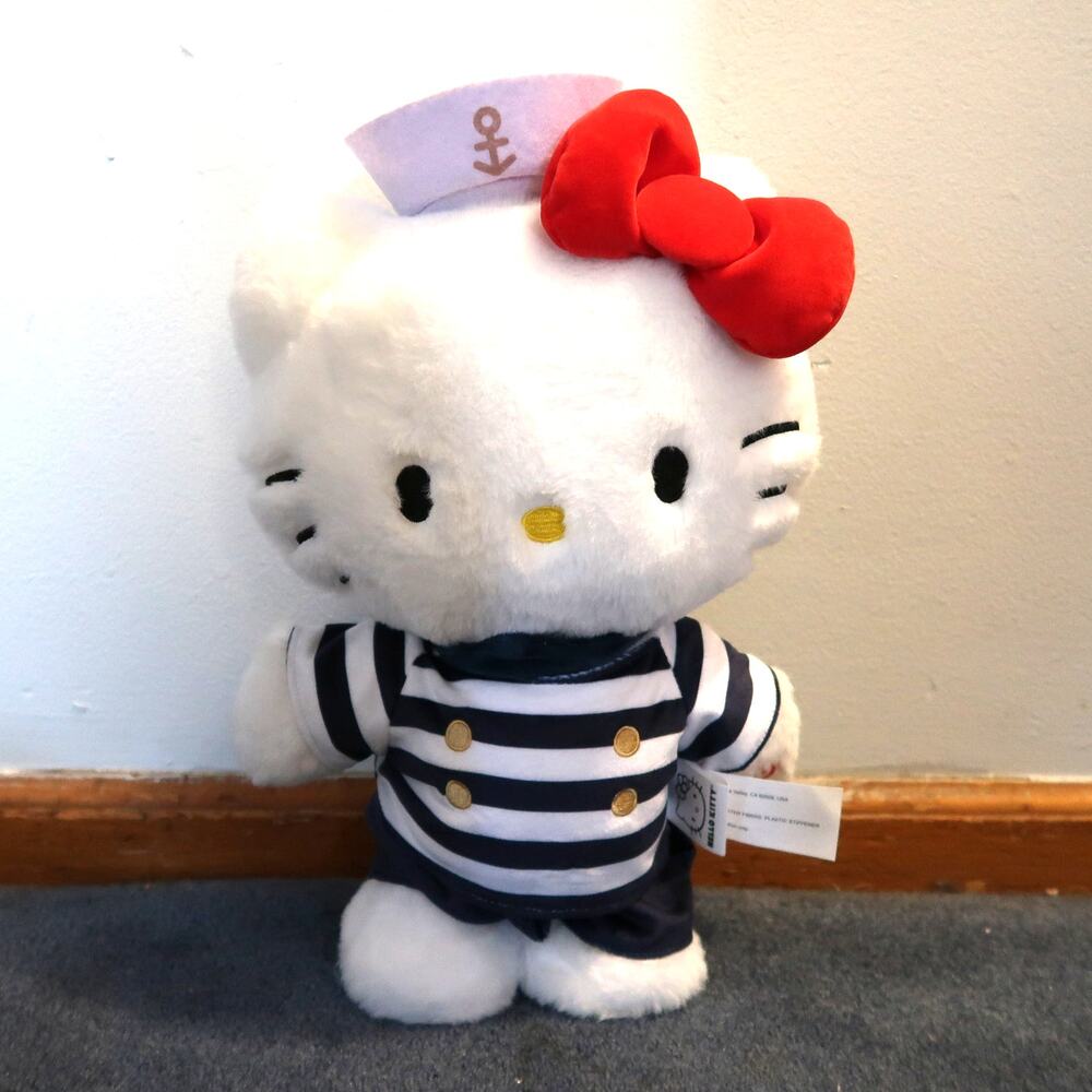 Sanrio Hello Kitty Animated Sailor Plush Doll Side Stepper 14" 2006 Works